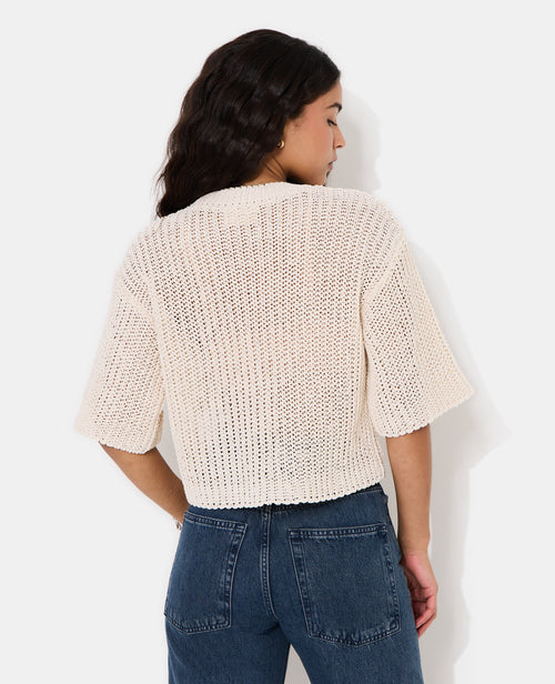 Pull en maille ajourée façon filet de pêche - PIMKIE - 6