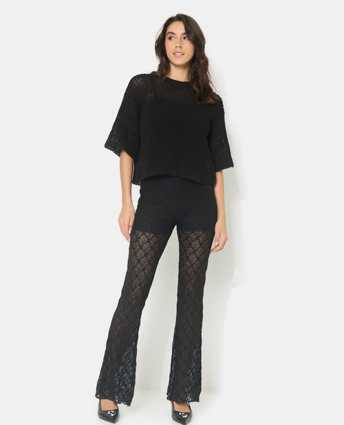 Pull en maille ajourée façon filet de pêche - PIMKIE - 3