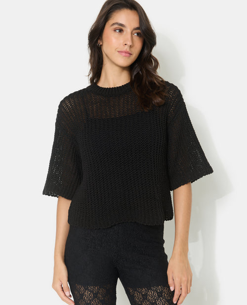 Pull en maille ajourée façon filet de pêche - PIMKIE - 5