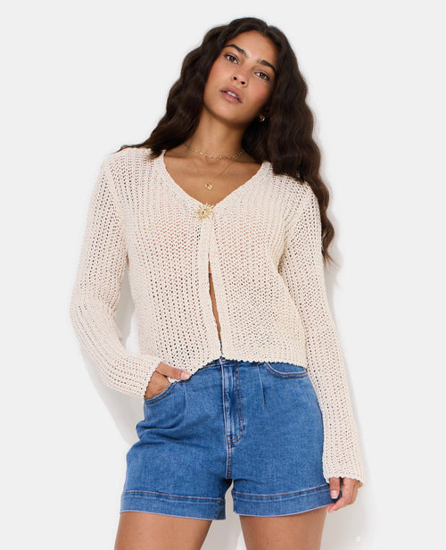 Gilet en maille ajourée avec bouton soleil - PIMKIE - 1