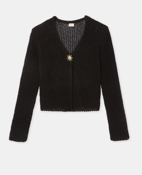 Gilet en maille ajourée avec bouton soleil - PIMKIE - 4