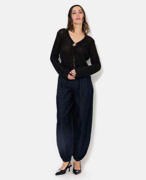 Gilet en maille ajourée avec bouton soleil - PIMKIE - 5