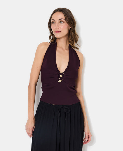 Top en maille dos-nu avec détail bijou poitrine - PIMKIE - 5