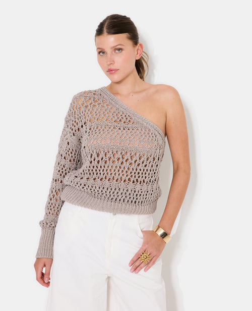 Pull asymétrique en maille ajourée - PIMKIE - 1