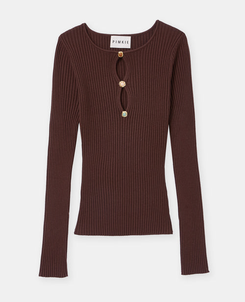 Pull fin maille côtelée avec boutons fantaisie - PIMKIE - 4