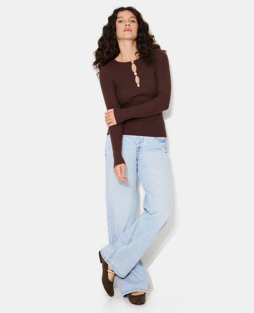 Pull fin maille côtelée avec boutons fantaisie - PIMKIE - 5