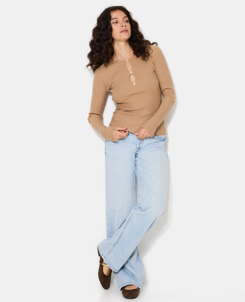 Pull fin maille côtelée avec boutons fantaisie - PIMKIE - 3