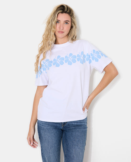 T-shirt oversize avec print fleurs hawaï devant et dos - PIMKIE - 1