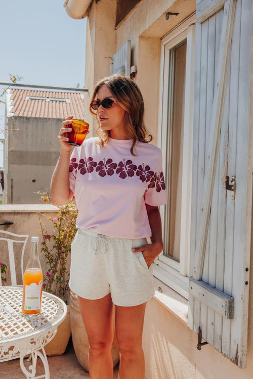 T-shirt oversize avec print fleurs hawaï devant et dos - PIMKIE - 1