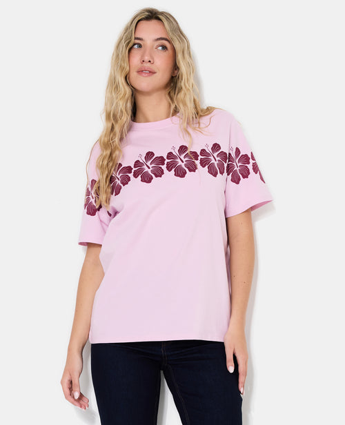 T-shirt oversize avec print fleurs hawaï devant et dos - PIMKIE - 5