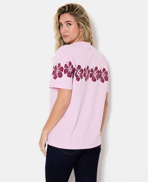 T-shirt oversize avec print fleurs hawaï devant et dos - PIMKIE - 6