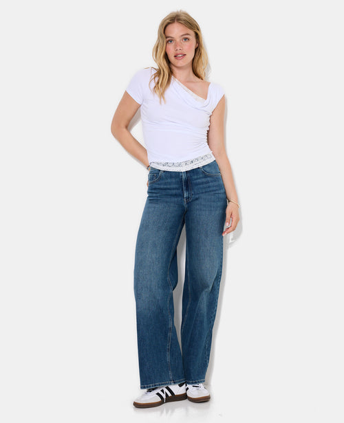 T-shirt asymétrique avec dentelle - PIMKIE - 3