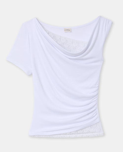 T-shirt asymétrique avec dentelle - PIMKIE - 4