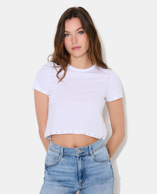 T-shirt court avec œillets - PIMKIE - 5
