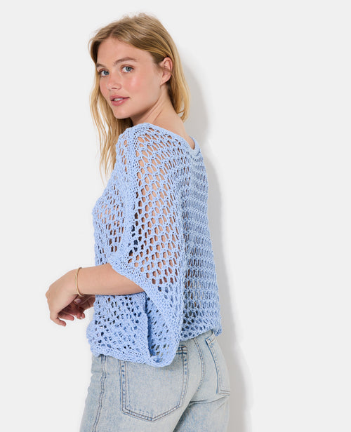 Pull ample sans manches en maille ajourée - PIMKIE - 7