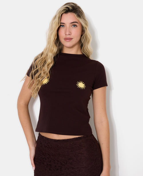 T-shirt ajusté avec prints soleils poitrine - PIMKIE - 1
