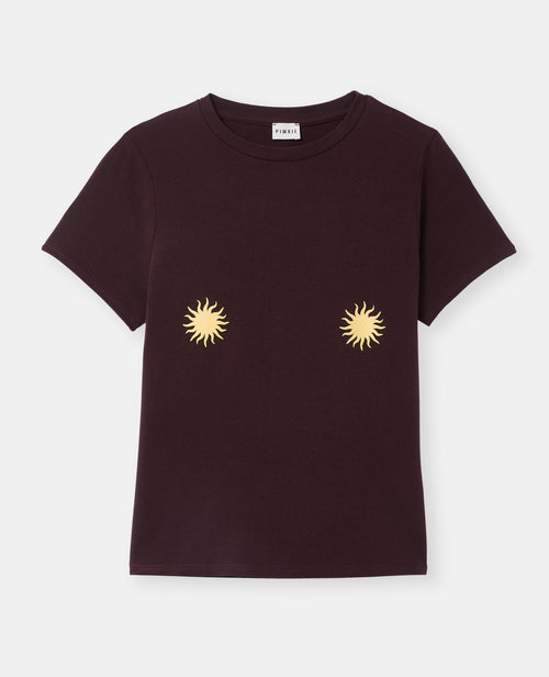 T-shirt ajusté avec prints soleils poitrine - PIMKIE - 4