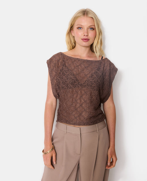 Top en dentelle emmanchures larges - PIMKIE - 5