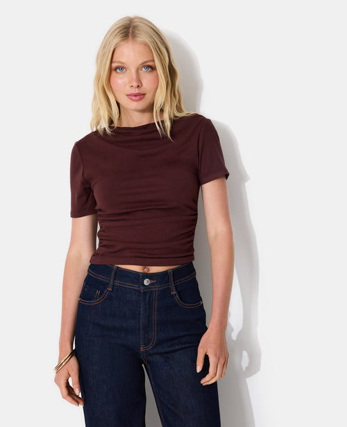 T-shirt encolure asymétrique et drapée - PIMKIE - 1