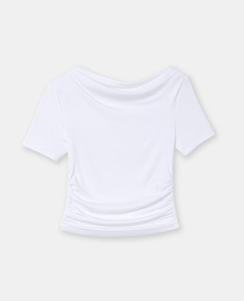 T-shirt encolure asymétrique et drapée - PIMKIE - 4