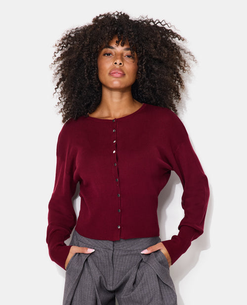 Gilet col rond maille fine avec petits boutons - PIMKIE - 1