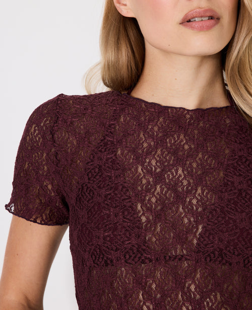 T-shirt en dentelle manches courtes - PIMKIE - 2