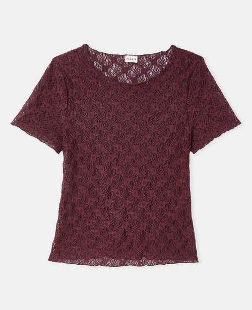 T-shirt en dentelle manches courtes - PIMKIE - 4