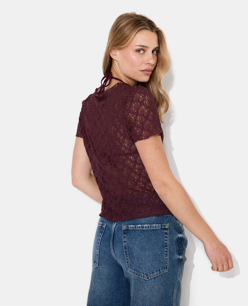 T-shirt en dentelle manches courtes - PIMKIE - 6