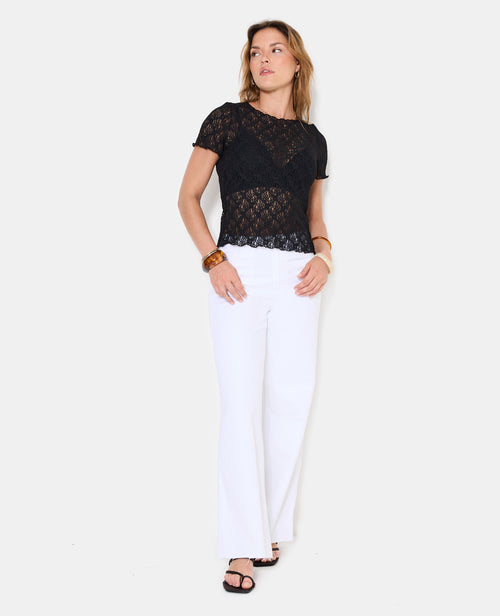 T-shirt en dentelle manches courtes - PIMKIE - 5