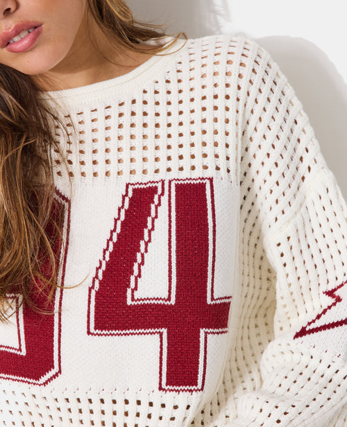 Pull oversize en maille ajourée avec numéro 94 - PIMKIE - 2