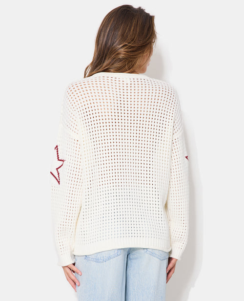 Pull oversize en maille ajourée avec numéro 94 - PIMKIE - 6