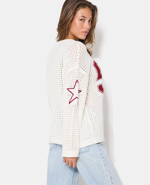 Pull oversize en maille ajourée avec numéro 94 - PIMKIE - 7