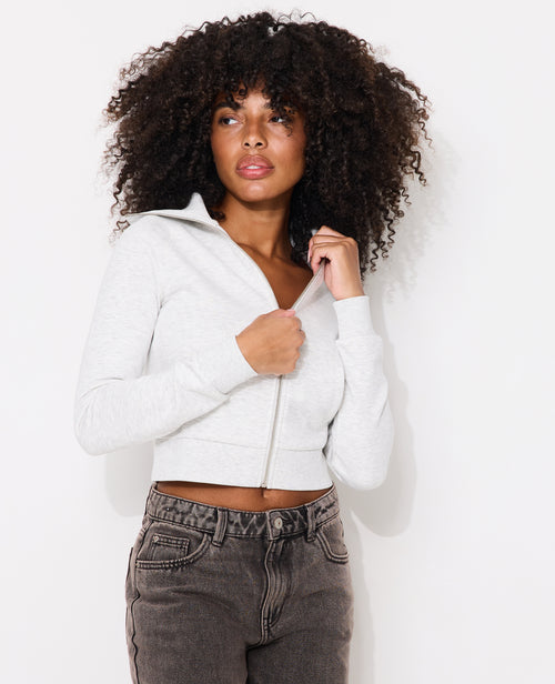 Sweat cintré zippé avec col montant - PIMKIE - 4