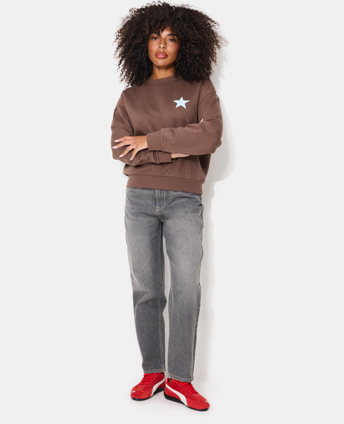 Sweat col rond avec print étoile et broderies dos - PIMKIE - 3