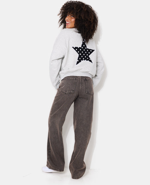 Sweat col rond avec print étoile et broderies dos - PIMKIE - 3