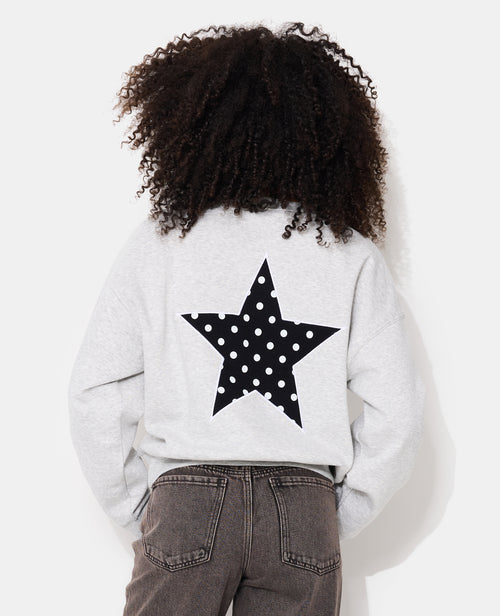 Sweat col rond avec print étoile et broderies dos - PIMKIE - 1