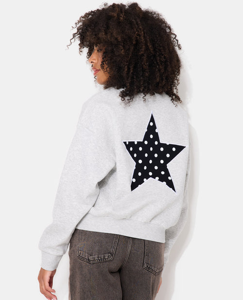 Sweat col rond avec print étoile et broderies dos - PIMKIE - 2