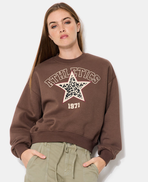 Sweat col rond avec print étoile léopard - PIMKIE - 5