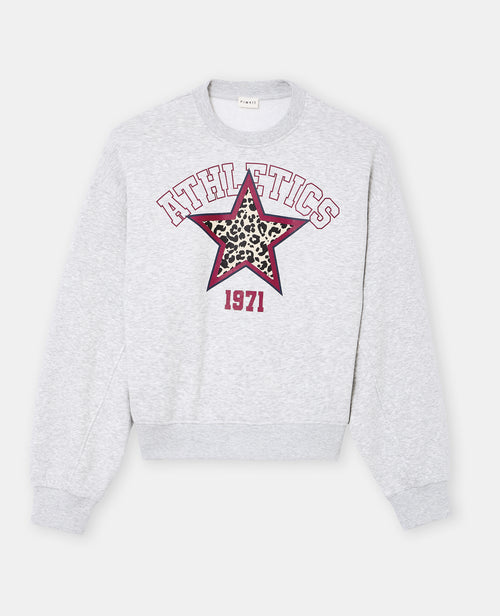 Sweat molleton col rond avec print étoile léopard - PIMKIE - 4