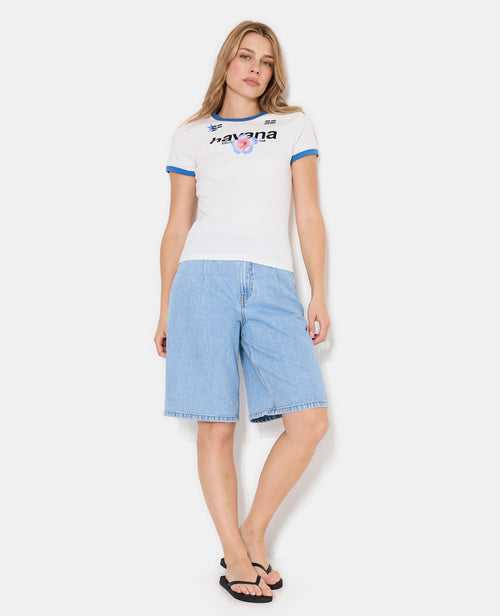 T-shirt ajusté avec print HAVANA + fleur - PIMKIE - 3
