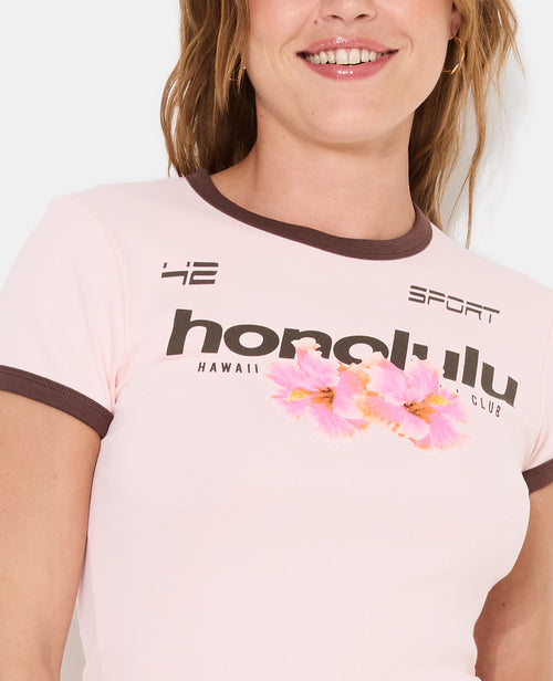 T-shirt ajusté avec print HONOLULU + fleurs - PIMKIE - 2