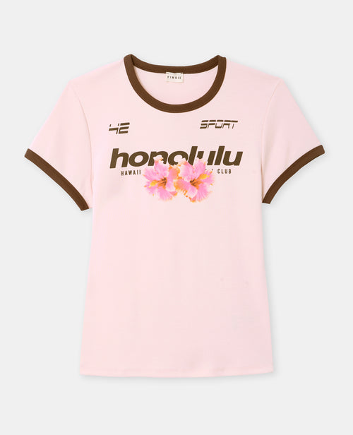 T-shirt ajusté avec print HONOLULU + fleurs - PIMKIE - 4