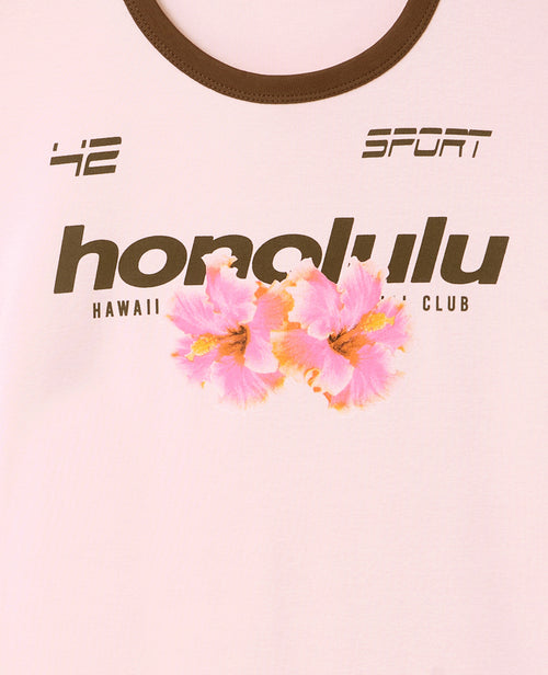 T-shirt ajusté avec print HONOLULU + fleurs - PIMKIE - 8