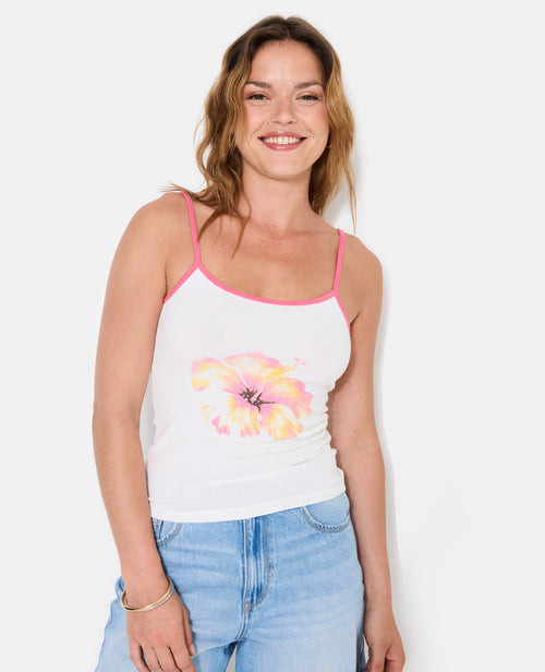 Débardeur fines bretelles avec print et strass - PIMKIE - 2