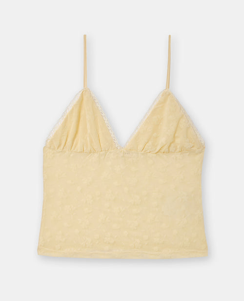 Débardeur en résille avec flocage fleurs et dentelle - PIMKIE - 4