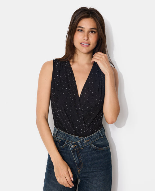 Body sans manches en voile avec strass - PIMKIE - 4