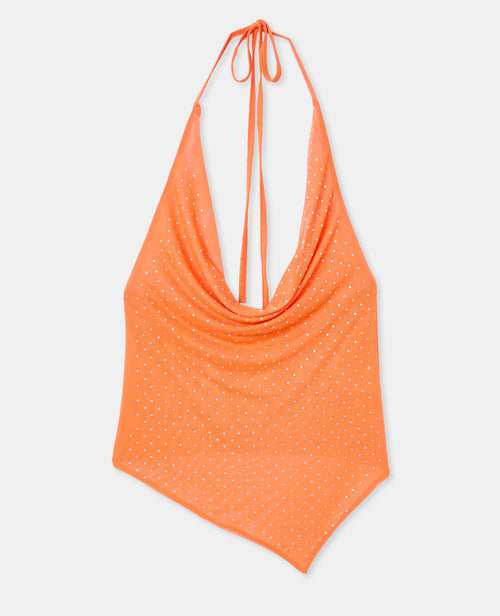 Top dos-nu asymétrique en résille avec strass - PIMKIE - 4