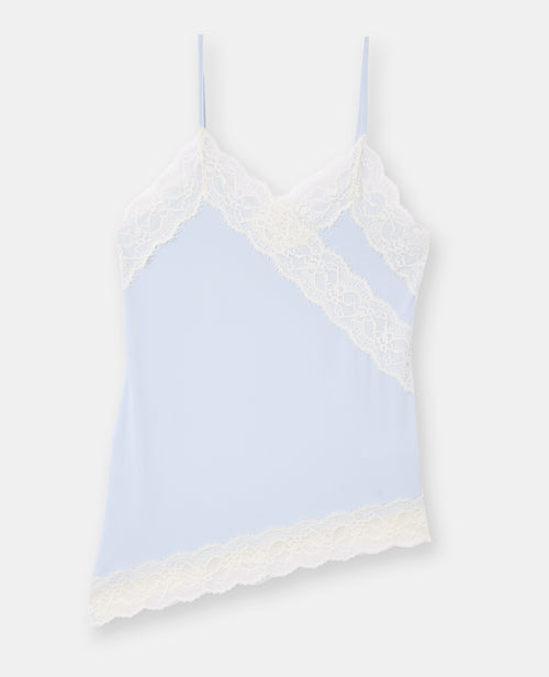 Top asymétrique en maille stretch et dentelle - PIMKIE - 4