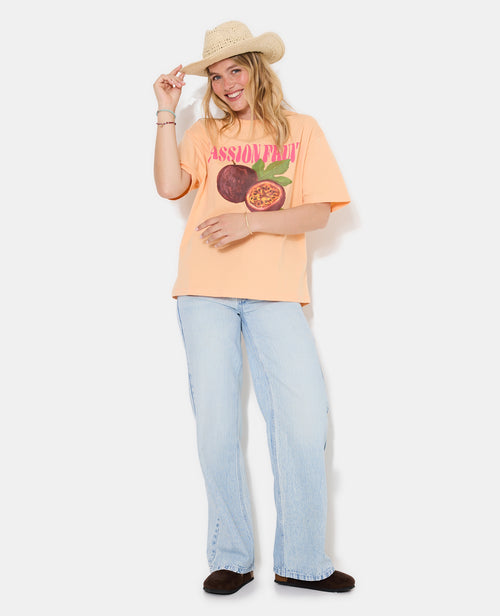 T-shirt oversize avec print PASSION FRUIT devant - PIMKIE - 3