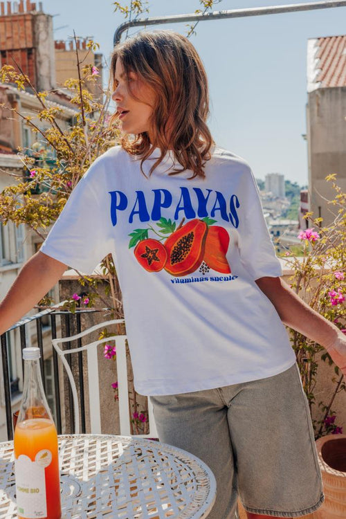 T-shirt oversize avec print PAPAYAS devant - PIMKIE - 1
